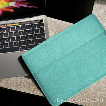 Custodia folio per computer portatile in pelle impermeabile per MacBook